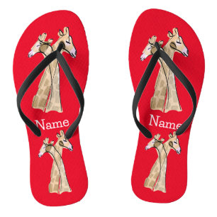 Niedliche Giraffe Couple Thunder_Cove Flip Flops
