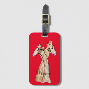 Niedliche Giraffe Couple Thunder_Cove Gepäckanhänger