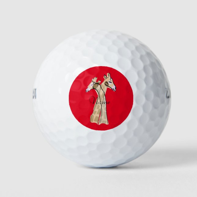 Niedliche Giraffe Couple Thunder_Cove Golfball (Vorderseite)
