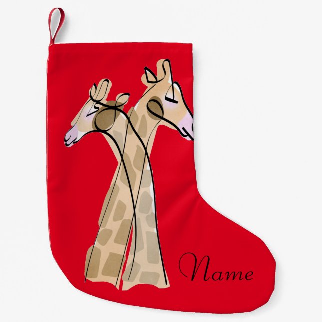 Niedliche Giraffe Couple Thunder_Cove Kleiner Weihnachtsstrumpf (Vorderseite)