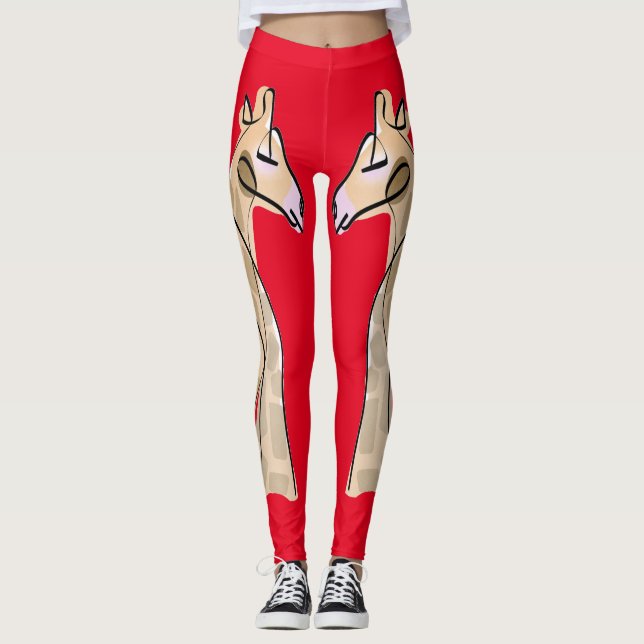Niedliche Giraffe Couple Thunder_Cove Leggings (Vorderseite)