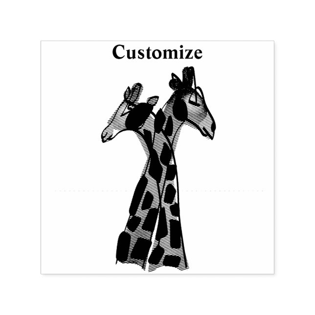 Niedliche Giraffe Couple Thunder_Cove Permastempel (Design)