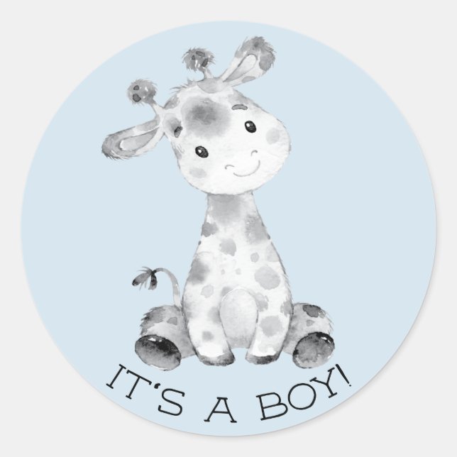 Niedliche Giraffe Es ist ein Boy-Gefallen Sticker (Vorderseite)