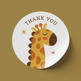 Niedliche Giraffe. Funny Animal Safari Zoo vielen  Runder Aufkleber