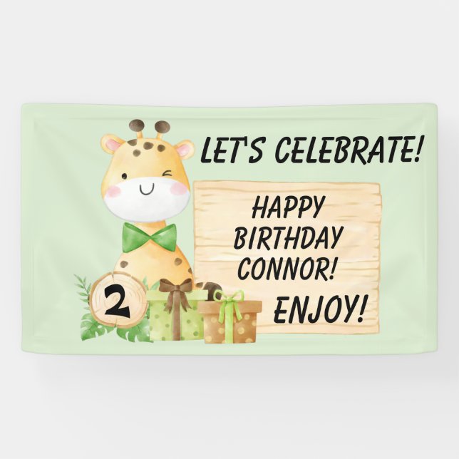 Niedliche Giraffe für Kleinkinder Banner (Horizontal)