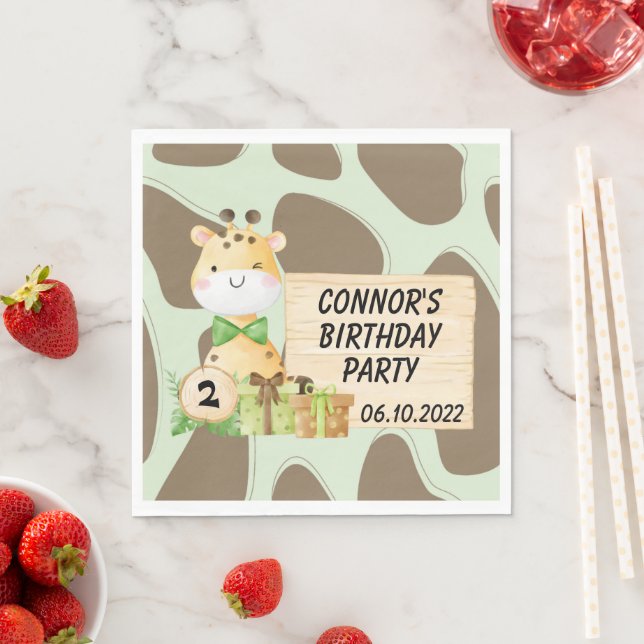 Niedliche Giraffe für Kleinkinder Serviette (Beispiel)