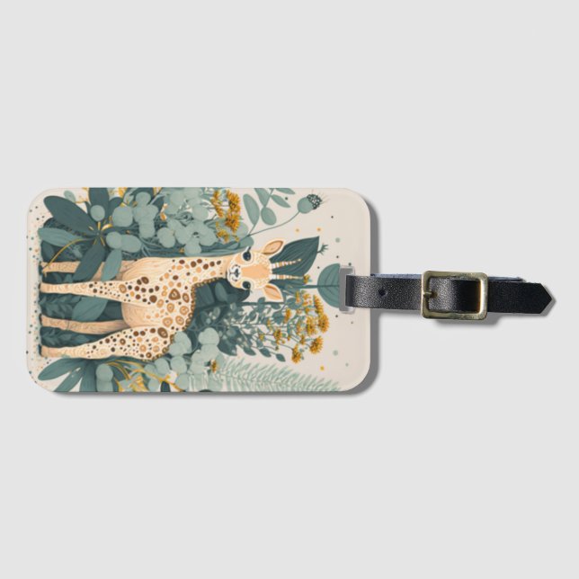 Niedliche Giraffe Gepäckanhänger (Vorderseite (Horizontal))