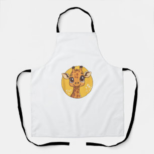 Niedliche Giraffe Gesicht Big Eyes Animal Lover Schürze