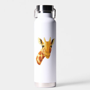 Niedliche Giraffe Gesicht schöne Safari Trinkflasche