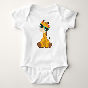 Niedliche Giraffe, Giraffe mit Sonnenbrille, Süße Baby Strampler