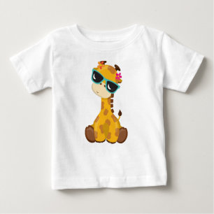 Niedliche Giraffe, Giraffe mit Sonnenbrille, Süße  Baby T-shirt