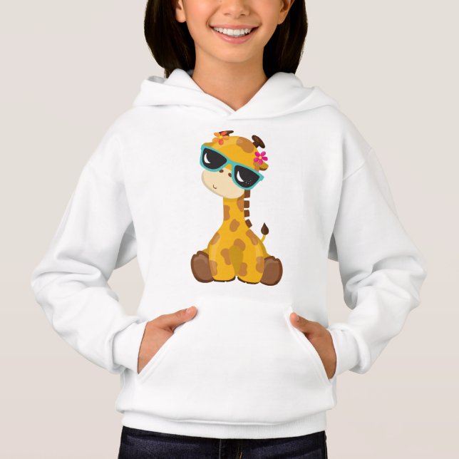 Niedliche Giraffe, Giraffe mit Sonnenbrille, Süße  Hoodie (Vorderseite)