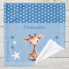 Niedliche Giraffe hinzufügen Namen polka dots star Waschlappen