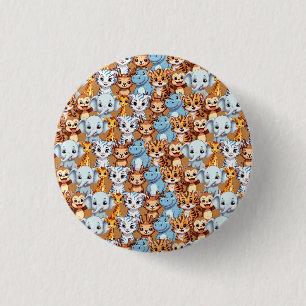 Niedliche Giraffe-Hippie-Jungelsafari Muster Button