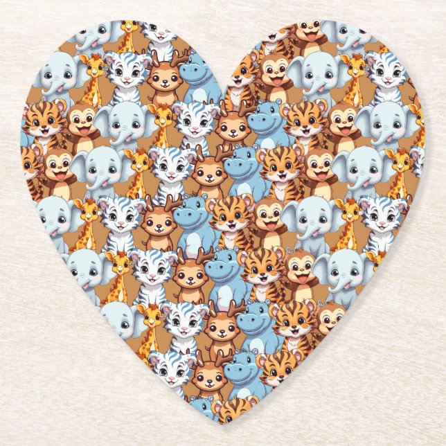 Niedliche Giraffe-Hippie-Jungelsafari Muster Untersetzer (Vorderseite)