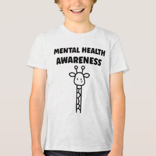 Niedliche Giraffe Hirnkrankheit Tier Geisteskrankh Tri-Blend Shirt