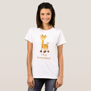 Niedliche Giraffe I Liebe T-Shirt