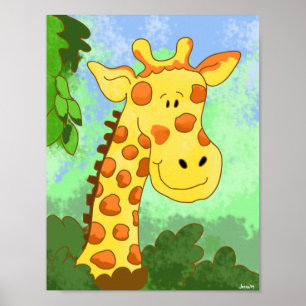 Niedliche Giraffe im Dschungel-Kunstprint Kinderzi Poster