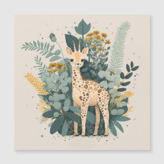 Niedliche Giraffe im Garten Magnetkarte