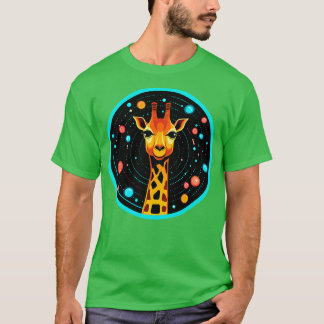 Niedliche Giraffe im Weltraum Funny Zoo Tiere T-Shirt