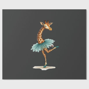 Niedliche Giraffe in einem Tutu, die als Ballerina Geschenkpapier