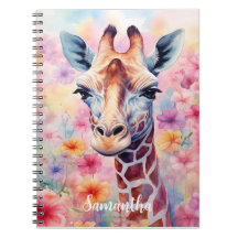 Niedliche Giraffe in rosa Blume