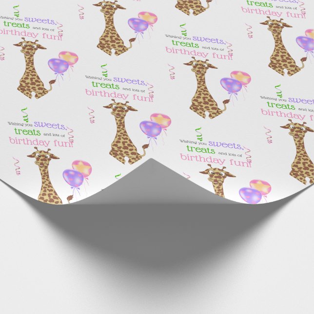 Niedliche Giraffe Jungle Animal Geburtstagsparty Geschenkpapier (Ecke)