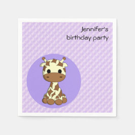 Niedliche Giraffe kawaii Cartoon Girls Geburtstag Serviette