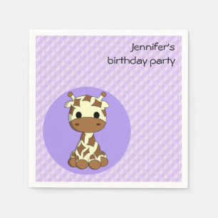 Niedliche Giraffe kawaii Cartoon Girls Geburtstag Serviette
