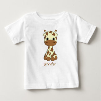 Niedliche Giraffe kawaii Cartoon Name Baby Shirt