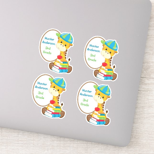 Niedliche Giraffe Kinder Buchbesetzung Aufkleber (Detail)