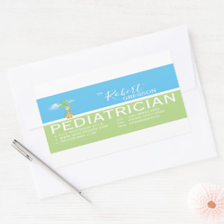 Niedliche Giraffe Kinderarzt / Kinderarzt Rechteckiger Aufkleber