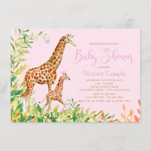 Niedliche Giraffe Kinderdusche Einladungen