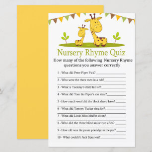 Niedliche Giraffe Kinderzimmer Rhyme Quiz Kinderdu