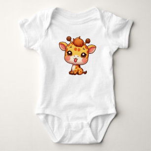 Niedliche Giraffe klebt an der Zunge Baby Strampler