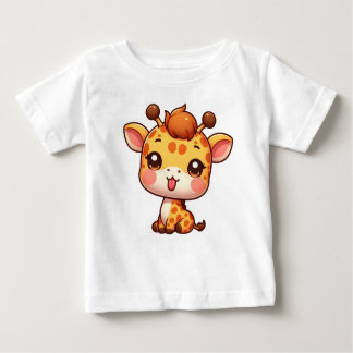 Niedliche Giraffe klebt an der Zunge Baby T-shirt