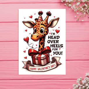 Niedliche Giraffe l Head Over Heelses Valentine Feiertagskarte
