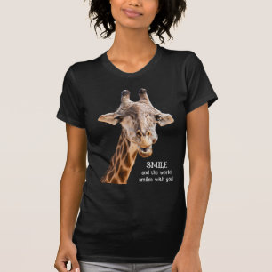 Niedliche Giraffe LÄCHELN Moderne lustige Aussage T-Shirt