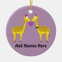 Niedliche Giraffe-Liebe Keramik Ornament