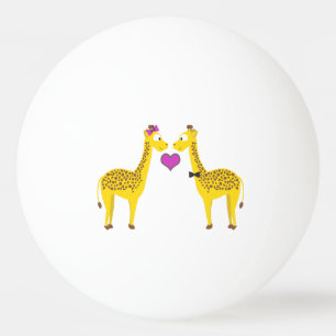 Niedliche Giraffe-Liebe Tischtennisball