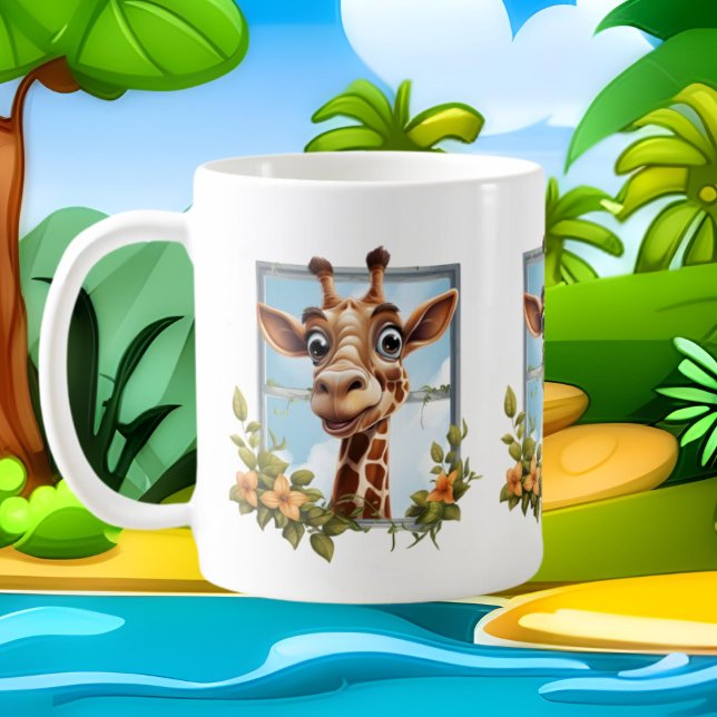 Niedliche Giraffe liebt Dschungeltier Kaffeetasse (Von Creator hochgeladen)