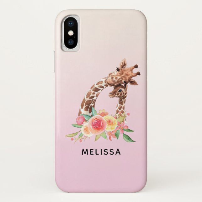 Niedliche Giraffe Mama & Baby Case-Mate iPhone Hülle (Rückseite)