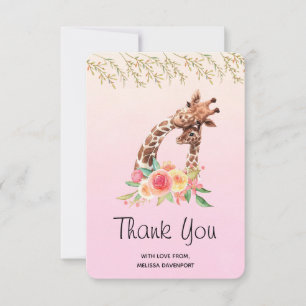 Niedliche Giraffe Mama & Baby Dankeskarte