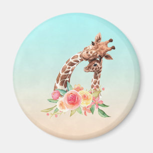 Niedliche Giraffe Mama & Baby Magnet