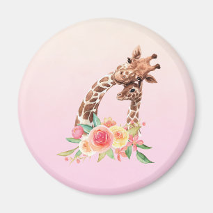 Niedliche Giraffe Mama & Baby Magnet