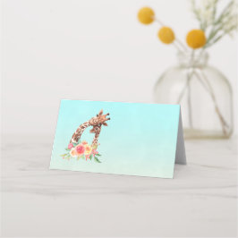Niedliche Giraffe Mama & Baby Platzkarte