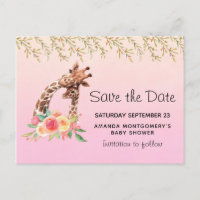 Niedliche Giraffe Mama & Baby Save the Date