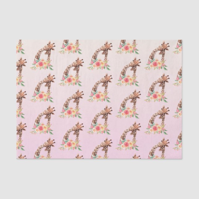 Niedliche Giraffe Mama & Baby Seidenpapier (Vorderseite)