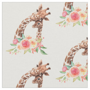 Niedliche Giraffe Mama & Baby Stoff