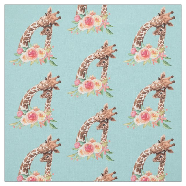 Niedliche Giraffe Mama & Baby Stoff (Muster)